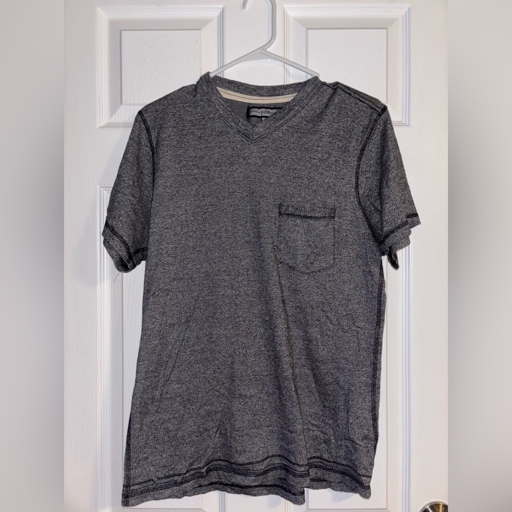 Men's pd&c Heather Gray V-Neck T-Shirt - Size Small